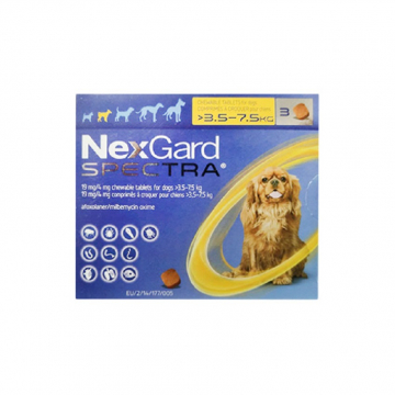 Таблетки від бліх, кліщів, глистів НексгарД Спектра для собак 3,5-7,5 кг №3 Merial
