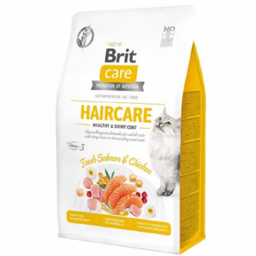 Корм для котов Брит здоровья кожи и шерсти Brit Care Cat GF Haircare Healthy and Shiny Coat 0,4кг