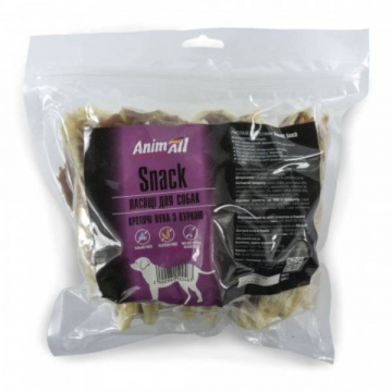 AnimAll Snack кролячі вуха з м'ясом кроля для собак 500 г, 99616