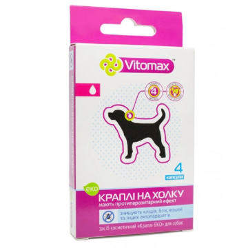 Краплі на холку проти бліх Vitomax Еко для собак №4 з піпеткою