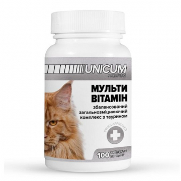 Витамины Уникум премиум UNICUM premium для кошек мультивитамин 100 таблеток 50 г