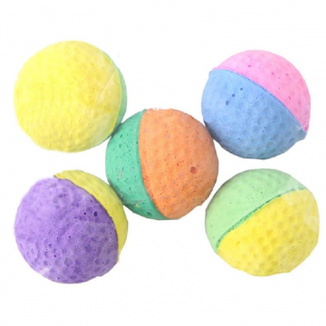 Игрушка для кошек Мяч зефирный для гольфа двухцветный 4,5 см