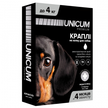 Краплі від бліх і кліщів на холку Унікум преміум Unicum premium для собак до 4 кг №3