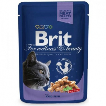 Корм для котов Брит пауч треска Brit Premium Cat pouch 100г