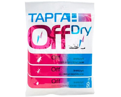 Порошок Тарган Off dry от тараканов блох муравьев постельных клопов 50 г Агро Протекшн