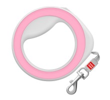 Поводок-рулетка для собак до 40 кг Waudog R-leash круглый со светоотражающей лентой розовый размер XS-M 2,9 м Collar