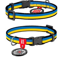 Ошейник для собак мелких пород Waudog nylon Colors of freedom C QR-паспортом нейлоновый Ш 10 мм Д 20-30 см Collar