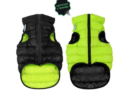 Курточка для собак AiryVest двостороння, розмір S 30, cалатово-чорна/1673															