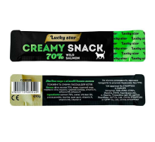 Ласощі для котів Creamy Snacks Salmon ніжне пюре з м'якоті дикого лосося 10 г Lucky Star