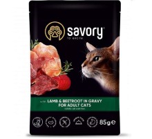 Корм д/кот SAVORY пауч ягня буряк 85г		