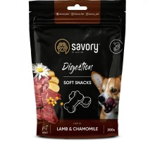 Лакомство для собак Digestion Soft Snacks для улучшения пищеварения с ягненком и ромашкой 200 г Сейвори Savory