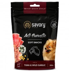 Лакомство для собак Anti Parasitic Soft Snack с антипаразитарным эффектом с тунцом и диким чесноком 200 г Сейвори Savory
