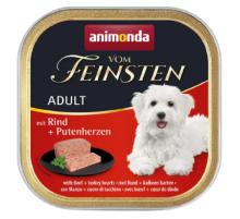 Корм для собак Adult with Beef and Turkey hearts с говядиной и индюшачьими сердечками 150 г Animonda