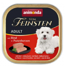 Корм для собак Adult with Beef and Turkey hearts с говядиной и индюшачьими сердечками 150 г Animonda