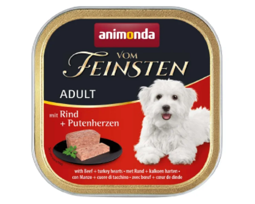 Корм для собак Adult with Beef and Turkey hearts с говядиной и индюшачьими сердечками 150 г Animonda