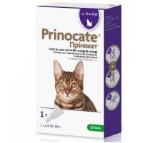 Prinocate краплі від паразитів для кішок від 4 до 8 кг 0,8мл 1 піпетка KRKA