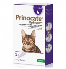 Prinocate краплі від паразитів для кішок від 4 до 8 кг 0,8мл 1 піпетка KRKA