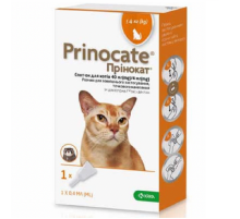 Капли для кошек до 4 кг Prinocate от внешних и внутренних паразитов 1 пипетка 0,4 мл KRKA