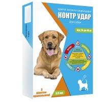 Контр Удар краплі на холку для собак 20-40 кг № 3*3 мл Круг