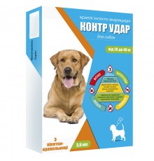 Капли на холку для собак 20-40 кг Контр Удар 3 мл профилактика и лечение при поражении эктопаразитами №3 Круг
