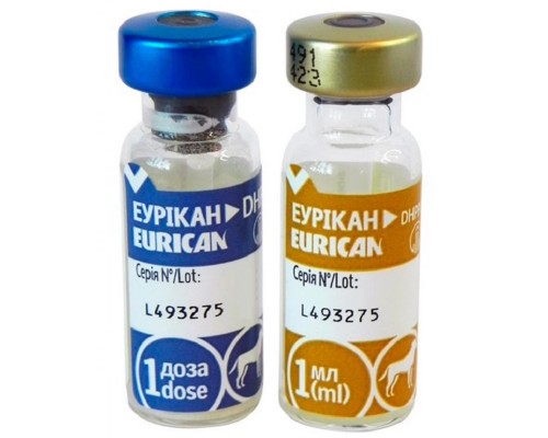 Вакцина для собак Eurican DHPPi-2Lmulti 2 флакона 1 доза Merial