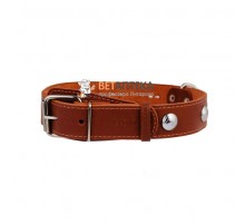 Нашийник CoLLar одинарний коричневий з прикрасами 35 мм 48-63 см 02716