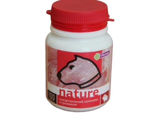 Таблетки Vitomax Nature поливитаминный комплекс для собак с кроликом 100 таблеток Vitomax