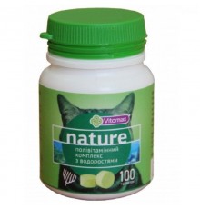 Таблетки для котов Nature поливитаминный комплекс с водорослями №100 Vitomax