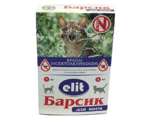 Капли Барсик Элит от блох для кошек №3 Норис