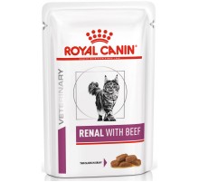 Корм для котов Renal Feline Beef Pouches при болезнях почек кусочки говядины в соусе 85 г Royal Canin