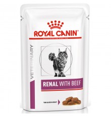 Корм для котов Renal Feline Beef Pouches при болезнях почек кусочки говядины в соусе 85 г Royal Canin