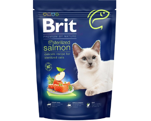Корм Brit Premium сухий для стерилізованих котів Бріт Преміум Бай Нейчер Кет Стерилайзд з лососем 300г 171848