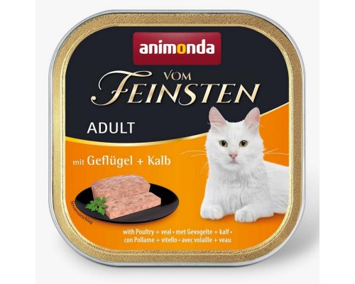 Корм Амонд Vom Feinsten Adult with Poultry + Veal консервований д/кот з птицею і телятиною 100 г арт.AM-83200