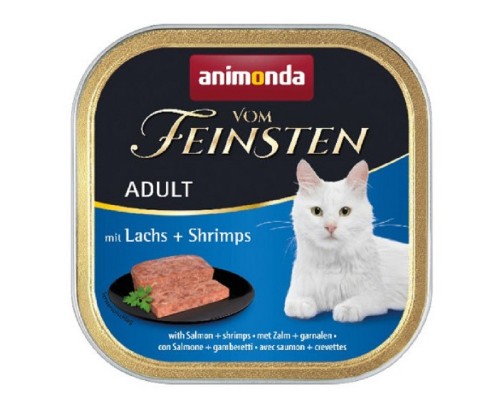 Корм Амонд д /котів Vom Feinsten Adult with Salmon + Shrimps консервований  з лососем і креветками 100 г арт.AM-83202