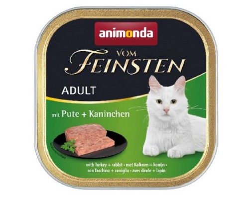 Корм д \котів Амонд  Vom Feinsten Adult with Turkey + Rabbit консервований д/кот з індичкою і кроликом  100 г арт.AM-83205