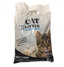 Наповювач  бентонітовий  CAT LITTER сірий крупний 5,0кг 