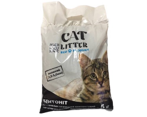 Наполнитель для кошачьего туалета бентонитовий крупний 3,5-5 мм 5 кг №5 Cat Litter