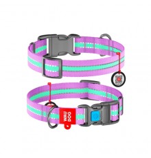 Ошейник WAUDOG Nylon светонакопительный фиолетовый 25 мм х 35-58см COLLAR 45659