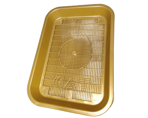 Туалет для котов и кошек Cat с сеткой желтый 35*25*5 см  Collar