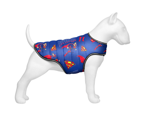 Куртка для собак Waudog Clothes двухсторонняя Сила супермена M45, В 62-64 см, С 35-38 см  Collar