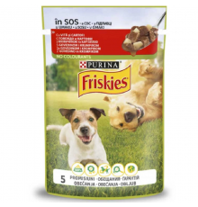 Корм д/соб Friskies шматочки у підливці з яловичиною та картоплею для дорослих собак 100г