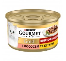 Корм для котов Gourmet Gold лосось и курица в подливе 85 г Purina