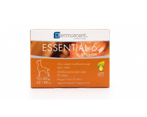 Краплі для собак Dermoscent Essential 6 spot-on для догляду за шкірою та шерстю 10-20 кг 4 шт(під замовлення 3 рабочих дня)
