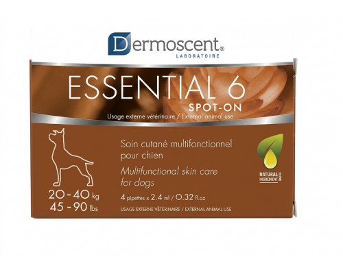 Краплі для собак Dermoscent Essential 6 spot-on для догляду за шкірою та шерстю 20-40 кг 4 шт( під замовлення 3 робочих дня)