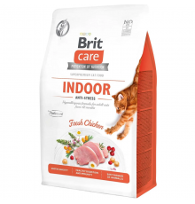 Корм Brit Care Cat сухий для котів які постійно перебувають у приміщенні Бріт Кеа Кет Грейн Фрі Індор Анті-Стрес 2кг арт.171302	