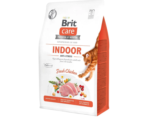 Корм Анти-Стрес для котов живущих в помещении 2 кг Brit Care