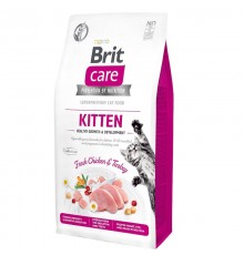 Сухой корм для котят Kitten Healthy Growth and Development Fresh Chicken and Turkey со свежей курицей и индейкой 2 кг Brit Care