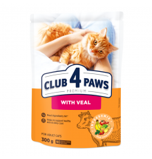 Сухой корм для котов Adult Cats Veal с телятиной 300 г Клуб 4 лапы