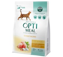 Сухой корм для взрослых  котов Chicken с курицей 200 г Optimeal