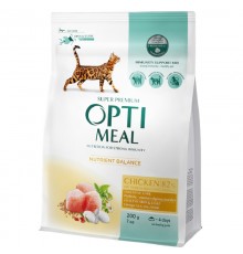 OPTIMEAL сухий корм для котів  курка 200г